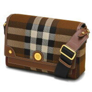 Burberry Note KNT Crossbody Bag Clutch Check Birch Brown Multi
